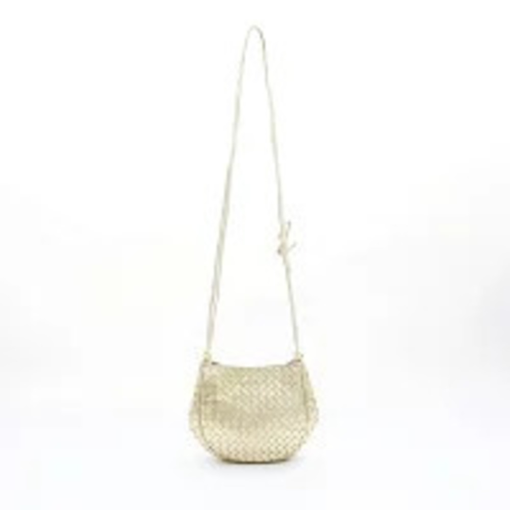 Bottega Veneta Intrecciato Shoulder Bag Gold